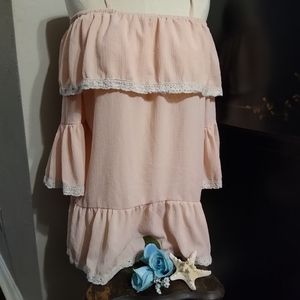 EUC Mirror Image Off the Shoulder Ruffled Top